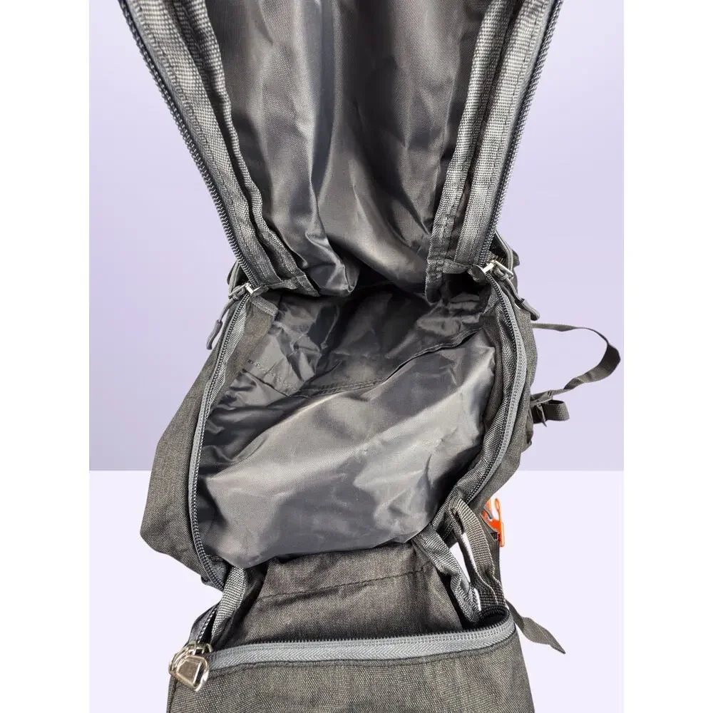 FIORETTO Black/Orange Hydration Backpack Hiking Adjustable Straps Zip 2 Pkt